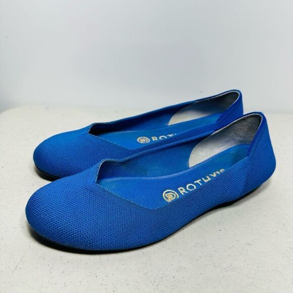 Rothy's The Flat Black Round Toe Shoes US WOMEN 7.5 EU Ballet Flat Slip On - Picture 4 of 7